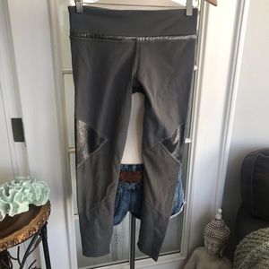 Sexy silver and dark grey low cut Yoga Pants